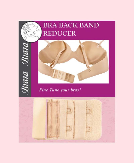 Bra Back band reducer packaging on a pink background