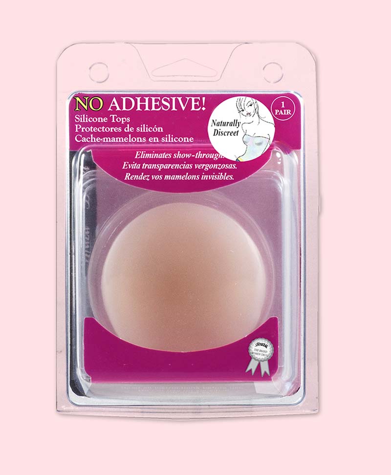 Packaging image of no adhesive nipple covers.